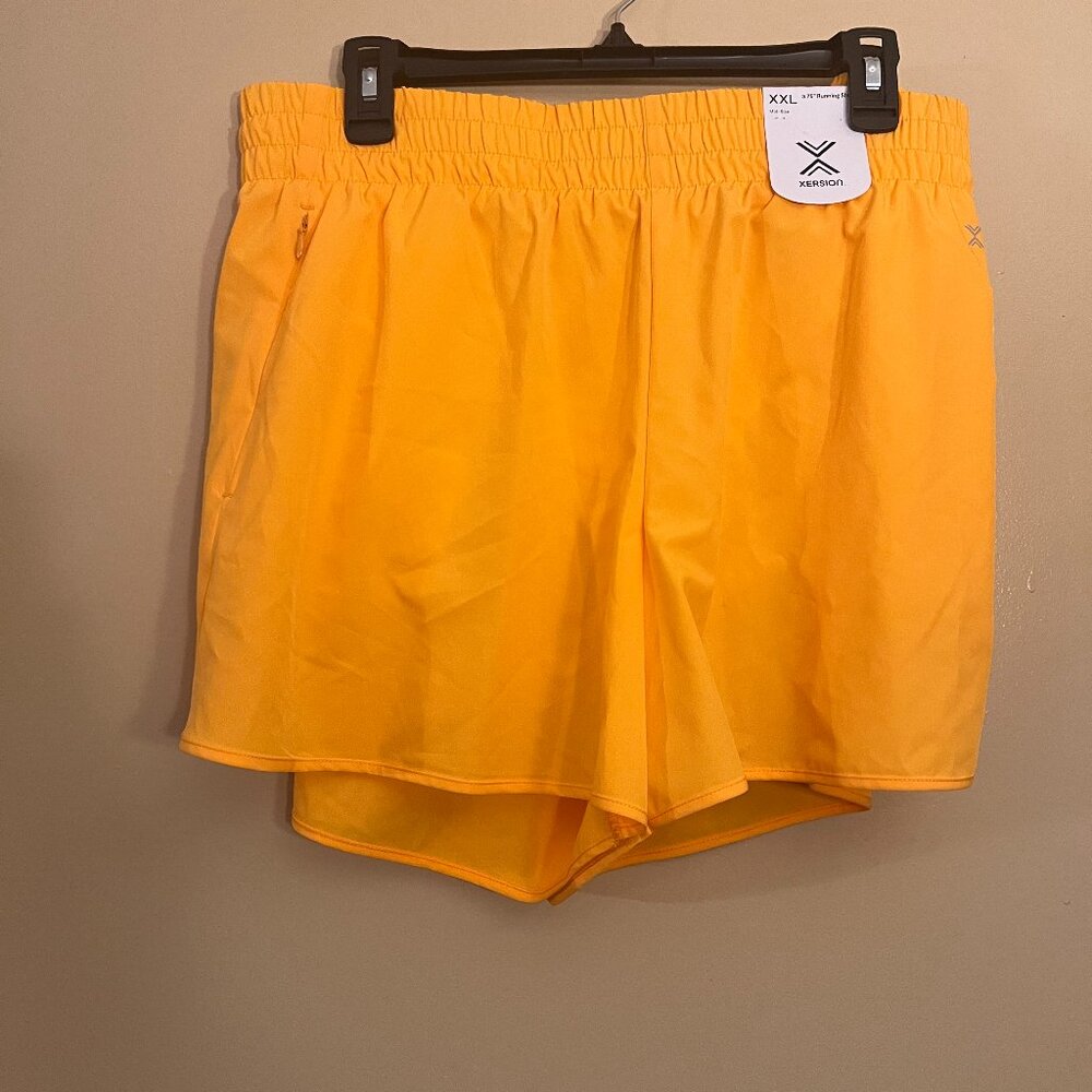 Xersion Woman 3.75" Running Short, mid rise, Blazing Orange, Size XXL